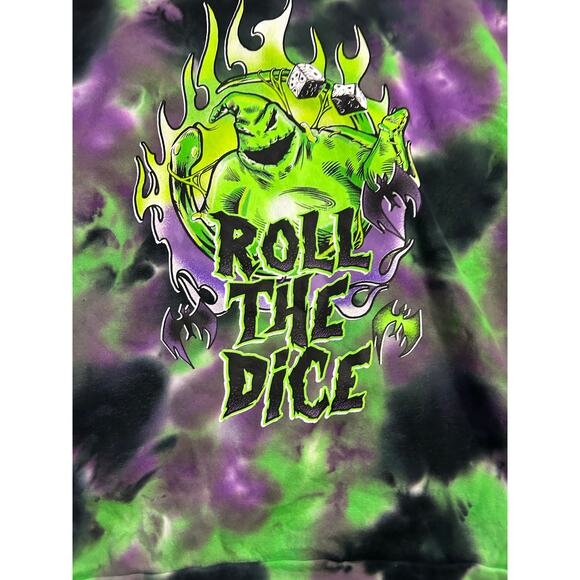 Disney Oogie Boogie Tie Dye Sweatshirt Medium Nightmare Before Christmas - Picture 2 of 4